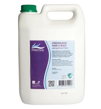 Cremesæbe til hår og krop - Pristine uden parfume 5 Ltr.