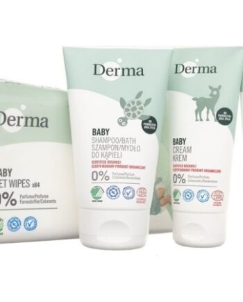 Dermaset Eco Baby Pleje Sæt - Salve, Shampoo og Vådservietter