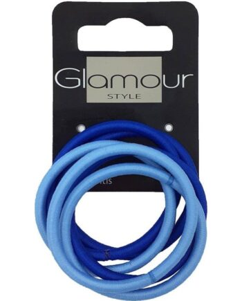 Glamour Metal-Fri Hårelastikker Blå – 6 Stk til Fest