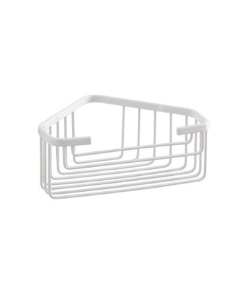 Elegant Hvid Hjørnekurv fra Gedy – Ideel til Badeværelset