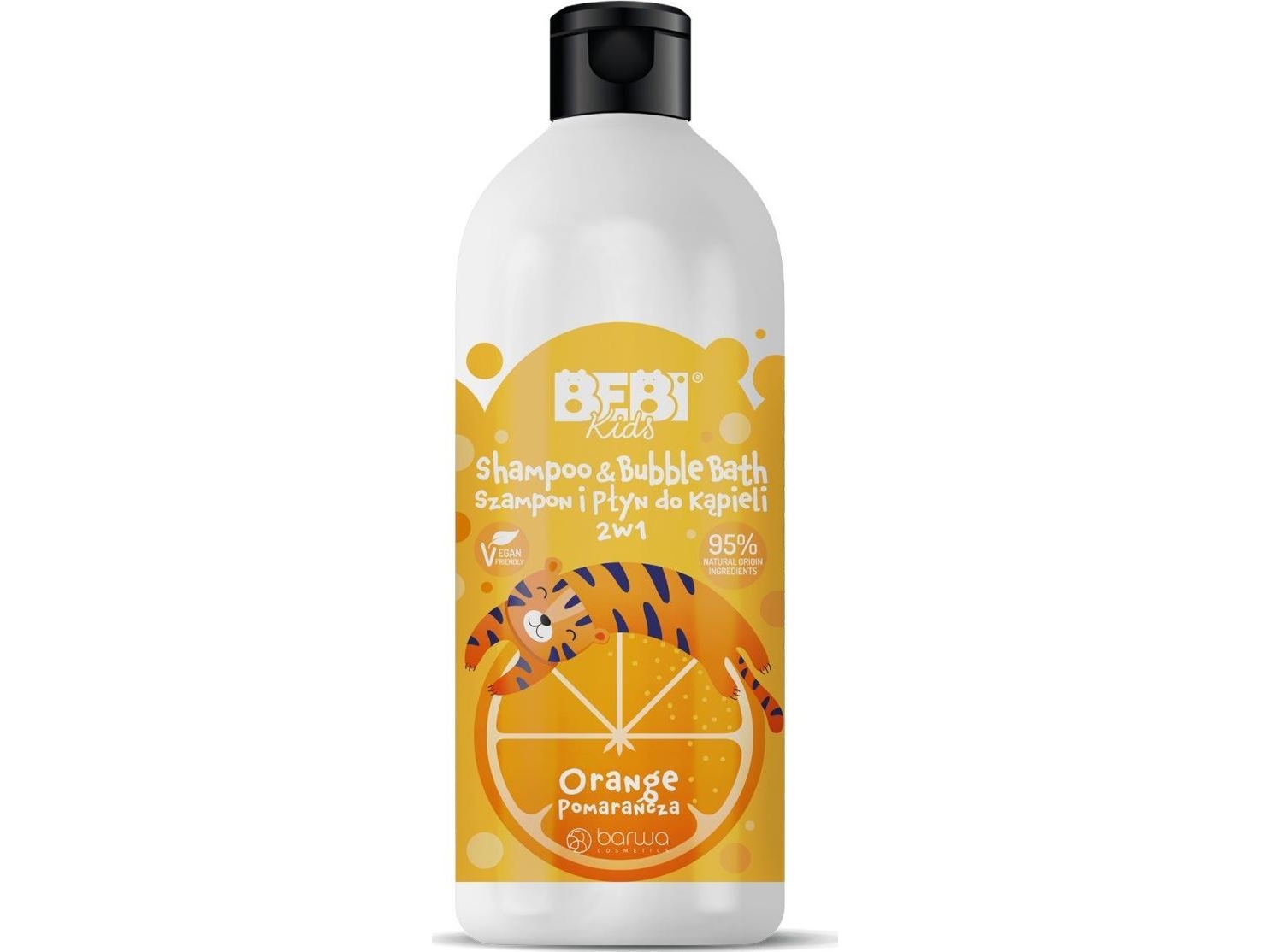 Barwa Bebi Kids 2-i-1 Shampoo og Bade Lotion - Appelsin 500ml