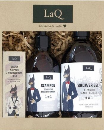 Laqset Doberman Plejesæt - Sæbe, Shampoo & Skægolie