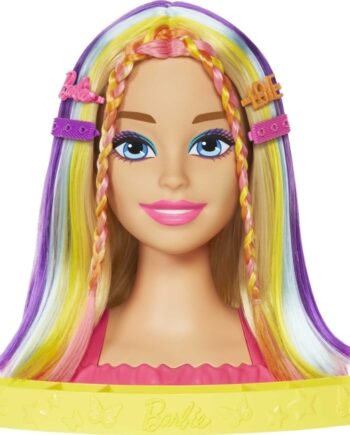 Barbie Hoved til Styling med Neon Regnbuefarvet Hår