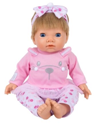 Lyserød Kanin Babydukke med Blond Hår - Uundgåelig Gave!