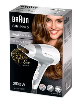 Braun Satin Hair 580 – Hårtørrer til glans og volumen