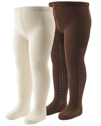 Elegant Hvide Müsli Strømpebukser i Lace Bark Balsam Cream