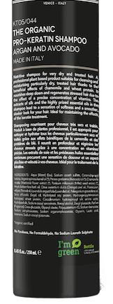 Organics Pro Keratine Shampoo 250ml – Pleje til Tørt Hår