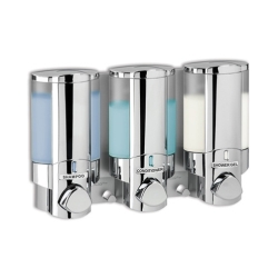 Aviva Sæbe Dispenser med 2 Rum – Krom Selvklæbende