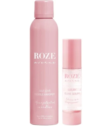 Roze Avenue Mesh Taske med Hårolie og Hårlak - Kvalitet!