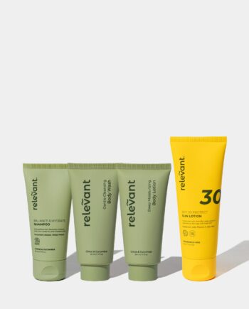 Relevant Sommer Rejsekit - Shampoo, Body Wash & SPF 30