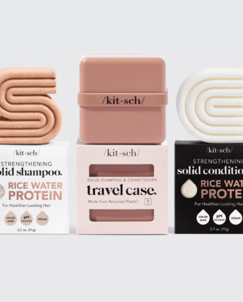 Kitsch Pakke: Rice Water Shampoo & Balsam med Rejsetaske