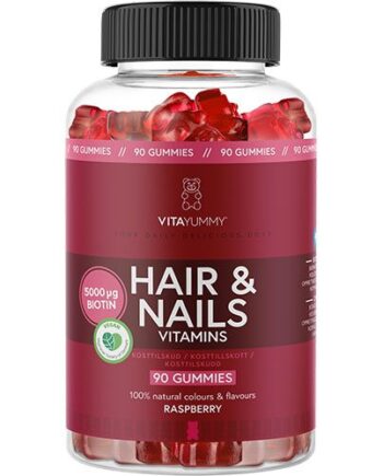 Vita Yummy Hair & Nails - Hindbær Gummi med Biotin